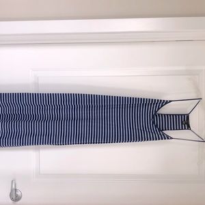 Navy striped maxi dress